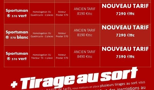 Baisse Des Tarifs Chez Polaris