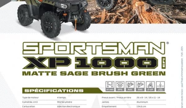 Sportsman 1000 Xp Serie Limitee